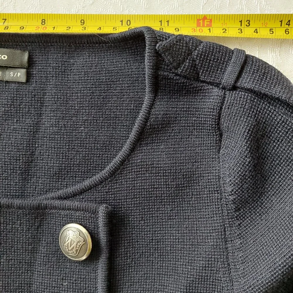 Club Monaco Navy Marino Wool Knit Sweater Blazer/Jacket, Women's S - Picture 6 of 10
